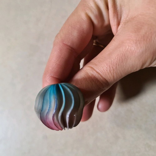 Papier Mache Ring like new, purple and turquoise
