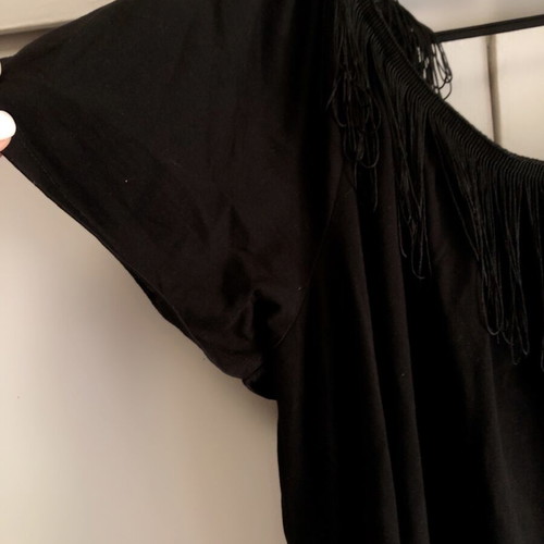 Asos cotton dress like new, black with fringes