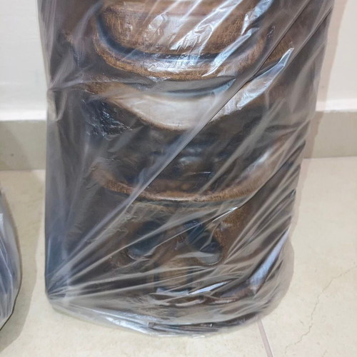 TikiToonz 8Ω 10-80W floor speakers new with carved Tiki designs