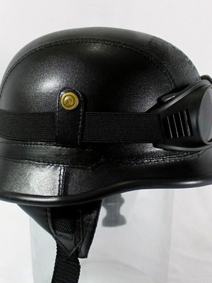 Luis replica helmet with eco leather, black, size 58/61
