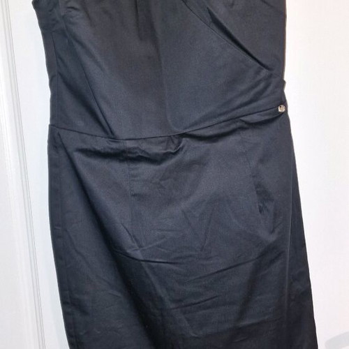 Toi&Moi dress fitted elastic midi black size S new