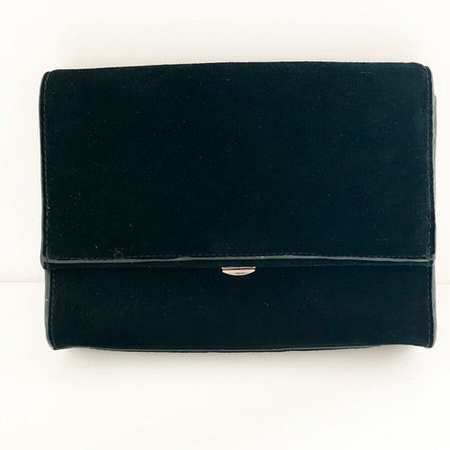 Mango black suede clutch and crossbody bag