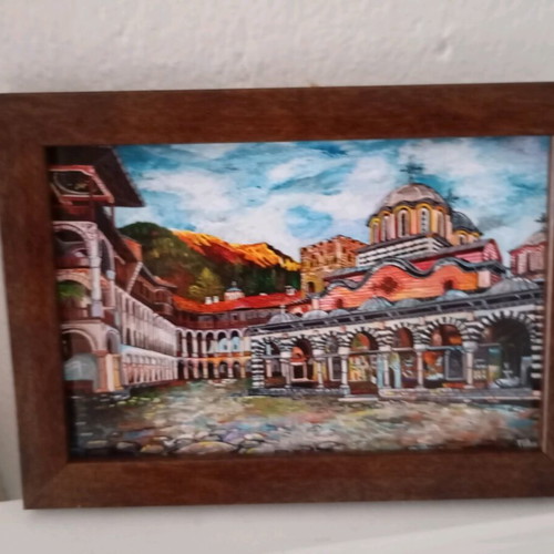 Painting new with image of Rila Monastery