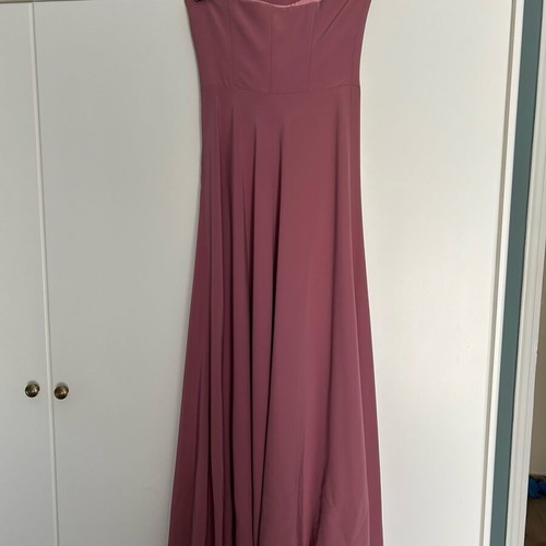 Long dress handmade from georgette, rotten apple color, size S like new