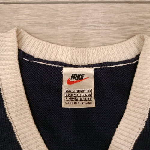 Nike Vintage knit vest used, navy-white, 80s/90s