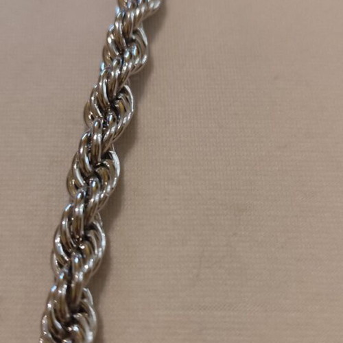 Thick twisted necklace chain new, silver color, length 40+5 cm