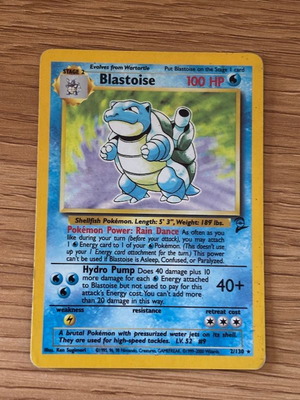 Blastoise Base Set 2 Holo Rare Pokemon card 2/130