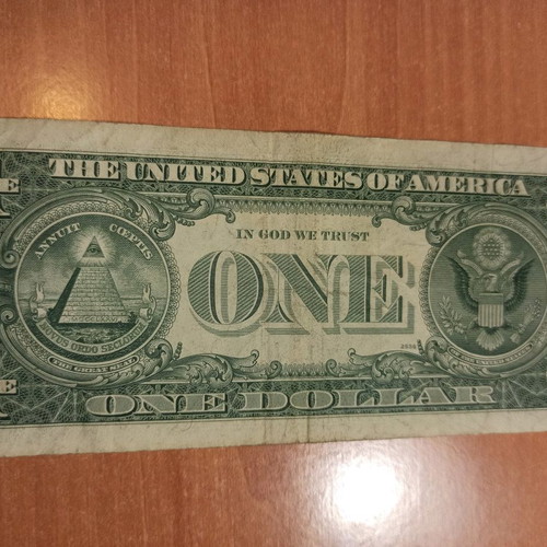 American banknote 1977 1 dollar used