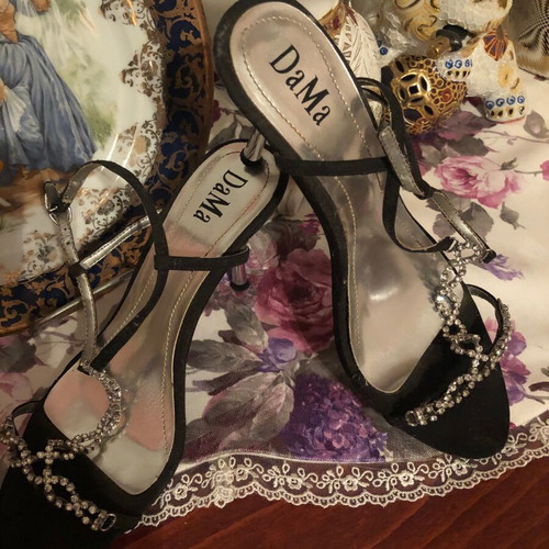 DaMa sandals with rhinestones like new, size 37, black