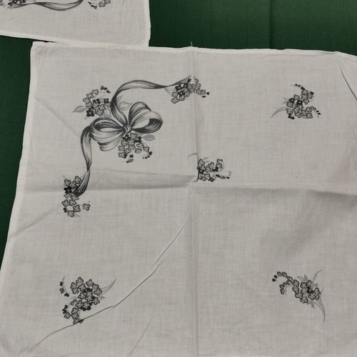 Decorative table linens used, pack of 4, handmade 1950s