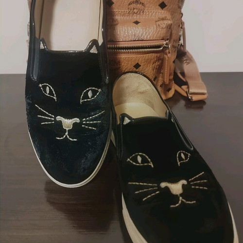 Charlotte Olympia Μαύρες Βελούδινες Μπαλαρίνες Σαν Καινούργιες, Νούμερο 40