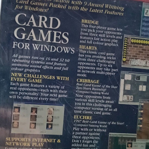 Card Games CD-ROM new for Windows 95 and later