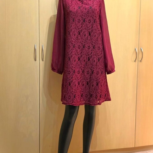 Lace dress like new, burgundy, size M/L