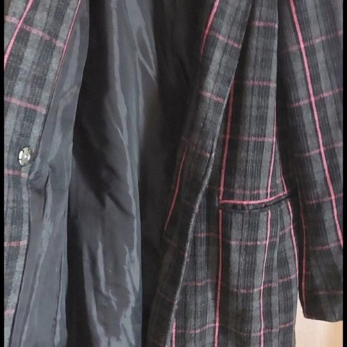 Sinsay Women's Checked Coat like new, size M, gray and pink