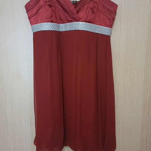 JLo dress evening silk midi size medium to large like new red