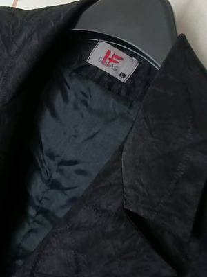 Black jacket used with shiny fabric