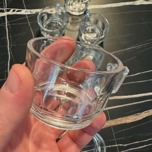 Vintage Arcoroc France glass coffee and liqueur cup set of 9 like new