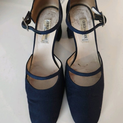 Mary Jane women's shoes Gorgio Armani used blue size 37.5