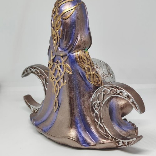 Triple Goddess Statue with Moon Resin 17cm like new