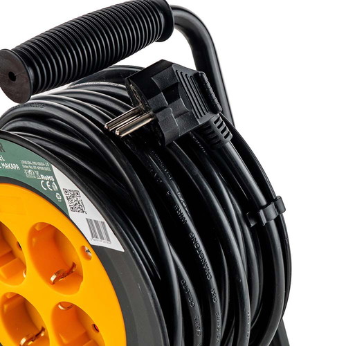Extension cable reel with 4 sockets 15m H05VV-F 3×1.5mm2 new
