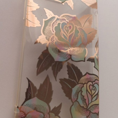 iPhone 12/12Pro case new, transparent with holographic flowers