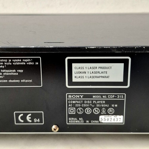 Sony CDP-315 CD player used with scratches and missing button