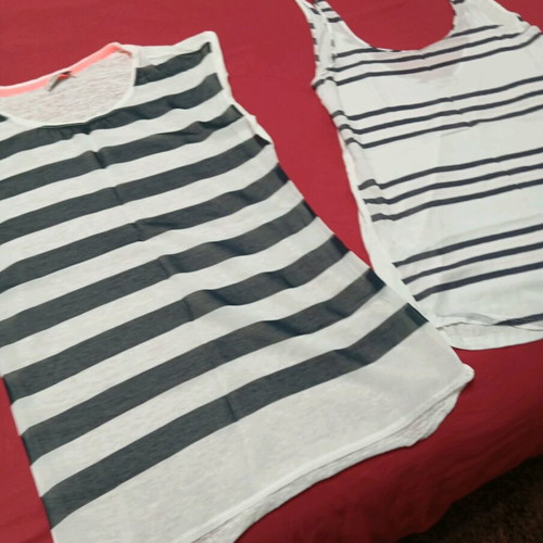 Set of two airy Pull & Bear blouses like new, black and white