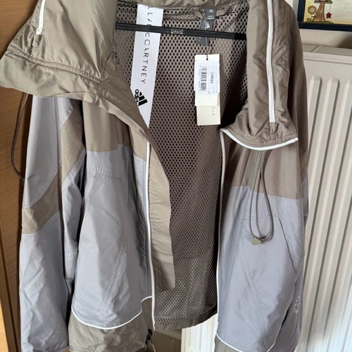 Adidas Stella McCartney windbreaker jacket new, gray beige, size S