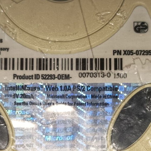 Microsoft vintage wired ball mouse sealed