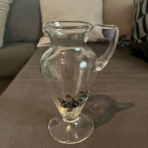 Vintage jug used with hand-painted design