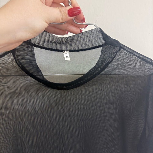 Sheer black mesh long sleeve top Decoro brand new size M
