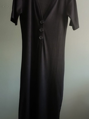 Midi rib dress Zara Trafaluc black like new, size M