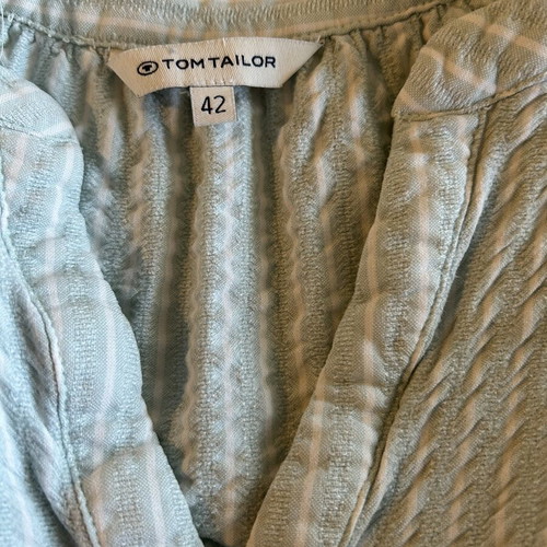 Tom Tailor blouse tunic like new, size 42 XL, pastel green seersucker