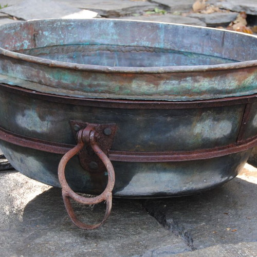 Monastic copper cauldron over 200 years old used