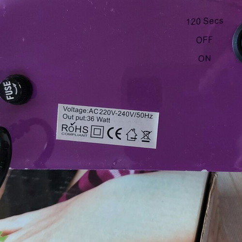 UV curing lamp used 36 Watt with 4 bulbs