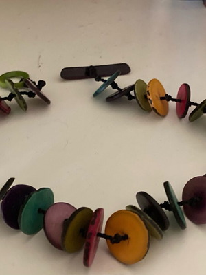 Handmade wooden necklace like new, multicolored