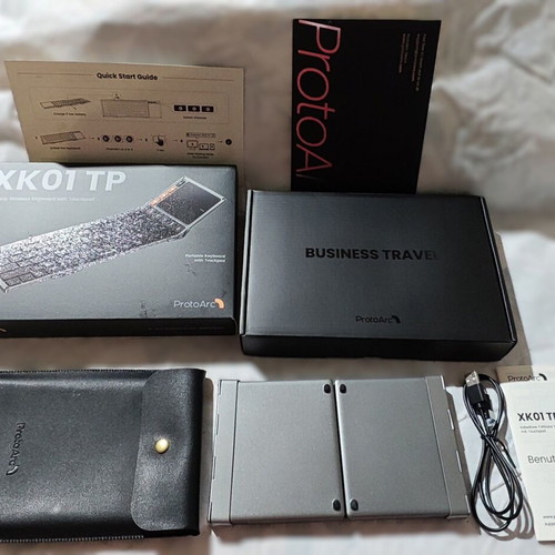 ProtoArc XK01 TP Foldable Bluetooth Keyboard with Touchpad and Leather Case new