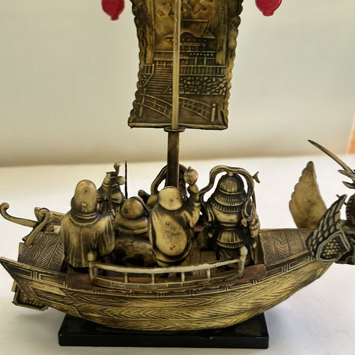 Japanese Takarabune decorative figurine with Seven Lucky Gods