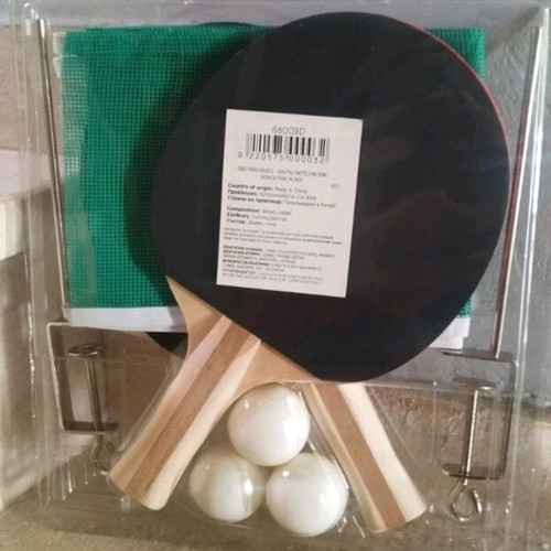 Wooden Ping Pong Set with 2-Star Table Tennis Bats, Net and Balls