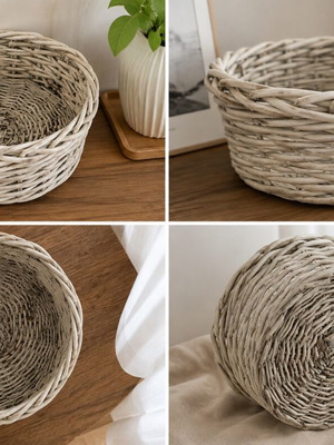 White wicker basket