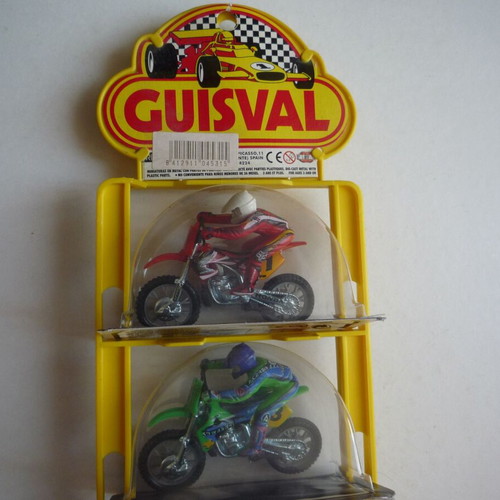 Guisval Enduro/Moto Cross Motorcycles, pack of 5 mini 1:22 scale models