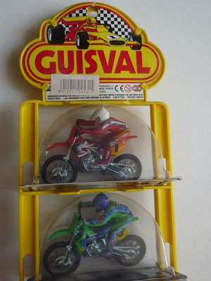 Guisval Enduro/Moto Cross Motorcycles, pack of 5 mini 1:22 scale models
