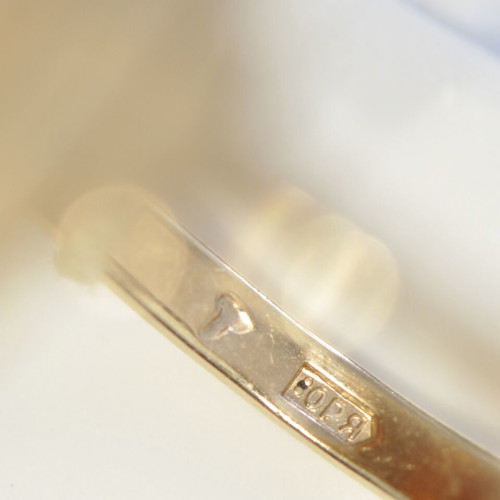 Russian Soviet gold 585/14K ring with Baltic amber like new
