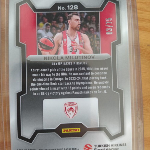 Panini Prizm Olympiacos 2023-2024 Nikola Milutinov card like new