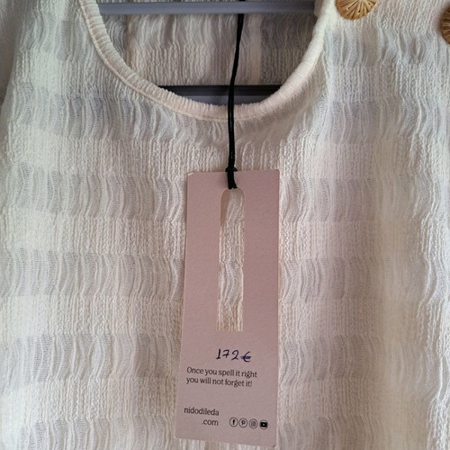 Nidodileda Kimo Top καινούργιο, μπεζ, oversize M/L με ζώνη