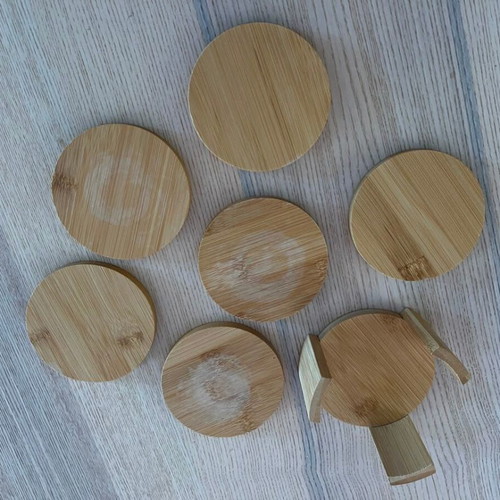 Wooden coasters set with base used
