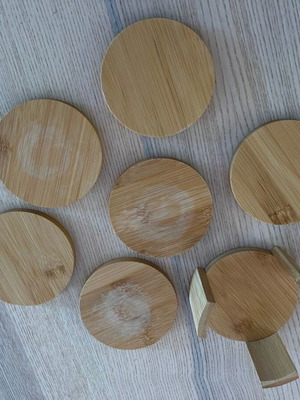 Wooden coasters set with base used