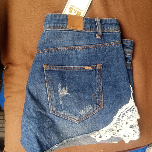 Stradivarius mini denim shorts, blue, size L
