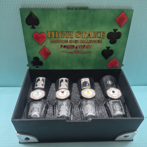 Poker box with shot glasses new