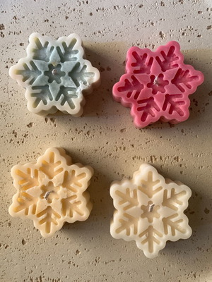 Snowflake candle 100% soy wax new, decorative
